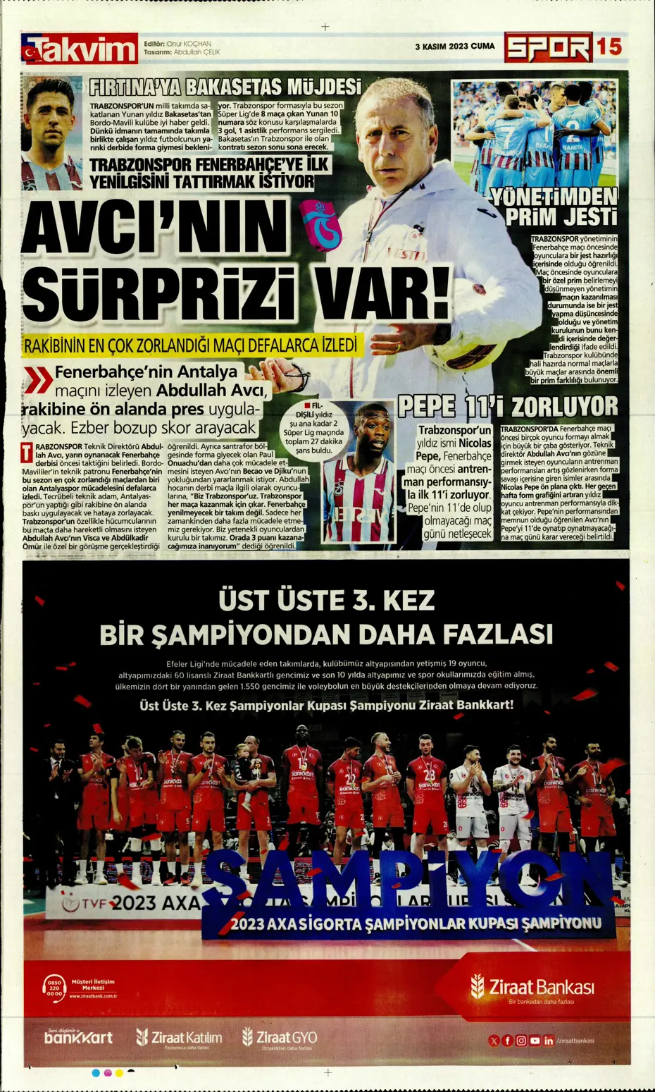 "Chelsea'nin sol beki Aslan'a" | Sporun manşetleri (3 Kasım 2023) - 22