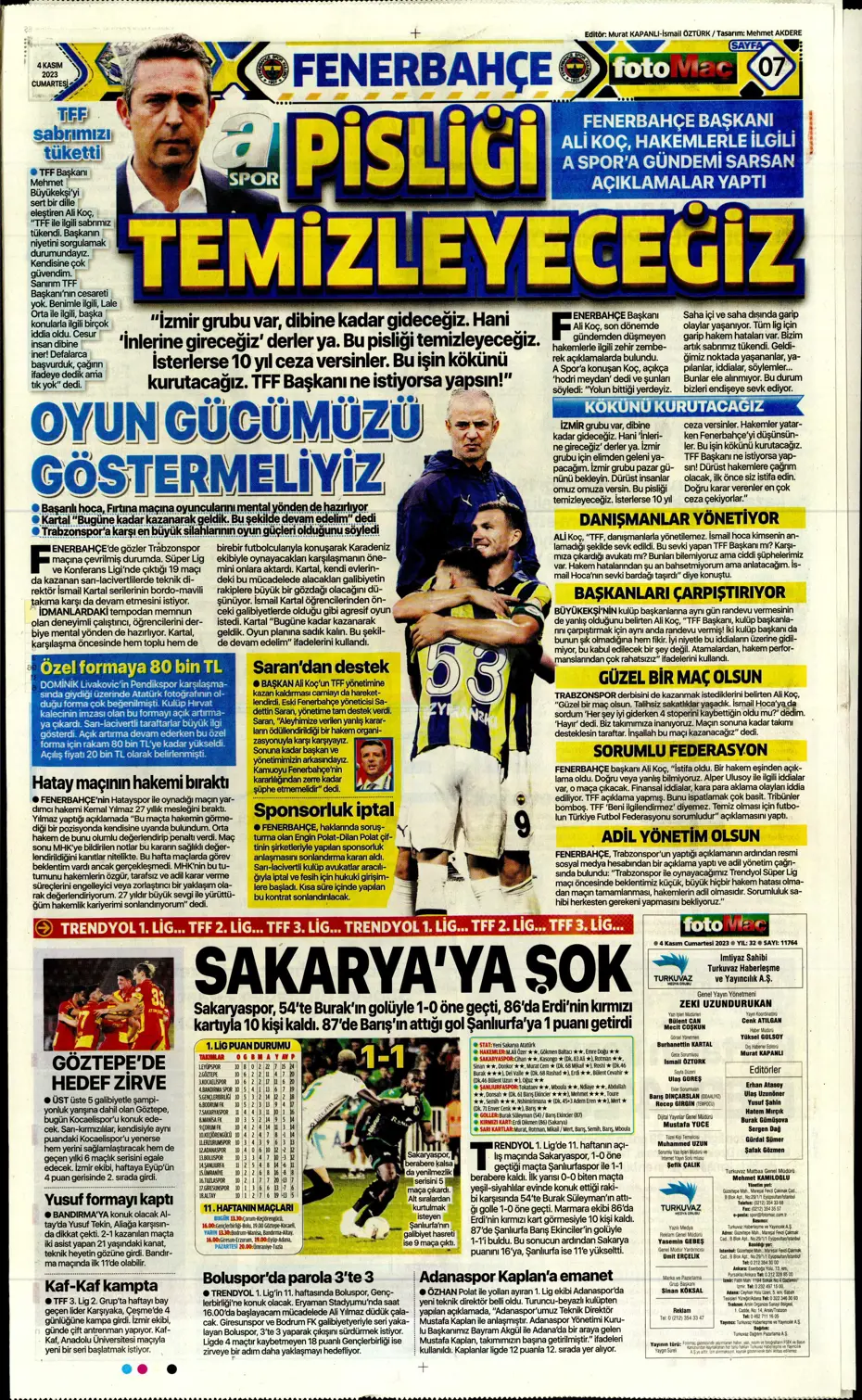 "Derbinin şifresi ilk çeyrek" | Sporun manşetleri (4 Kasım 2023) - 17