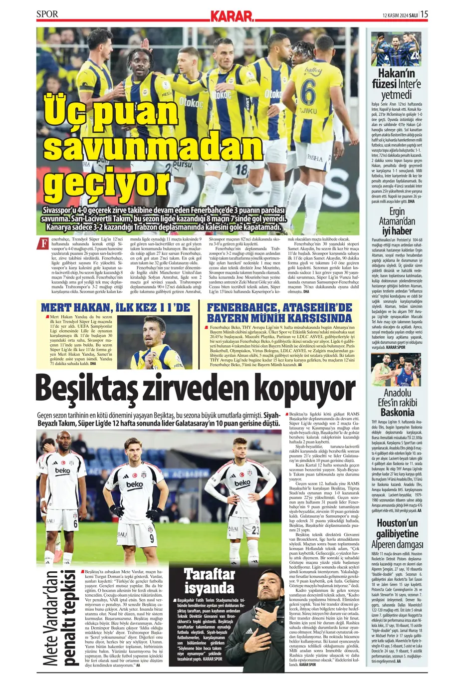 "Listenin başında onlar var: Talisca & Brown" | Sporun manşetleri (12 Kasım 2024) - 20 "Listenin başında onlar var: Talisca & Brown" | Sporun manşetleri (12 Kasım 2024) - 20