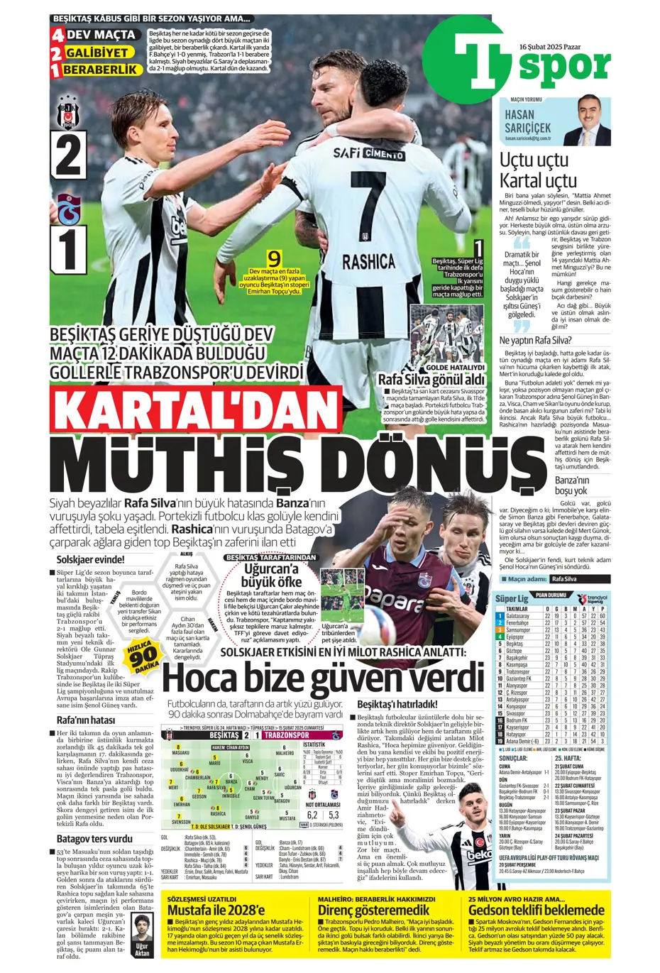 "Fırtınanın rengi siyah-beyaz" | Sporun manşetleri - 41