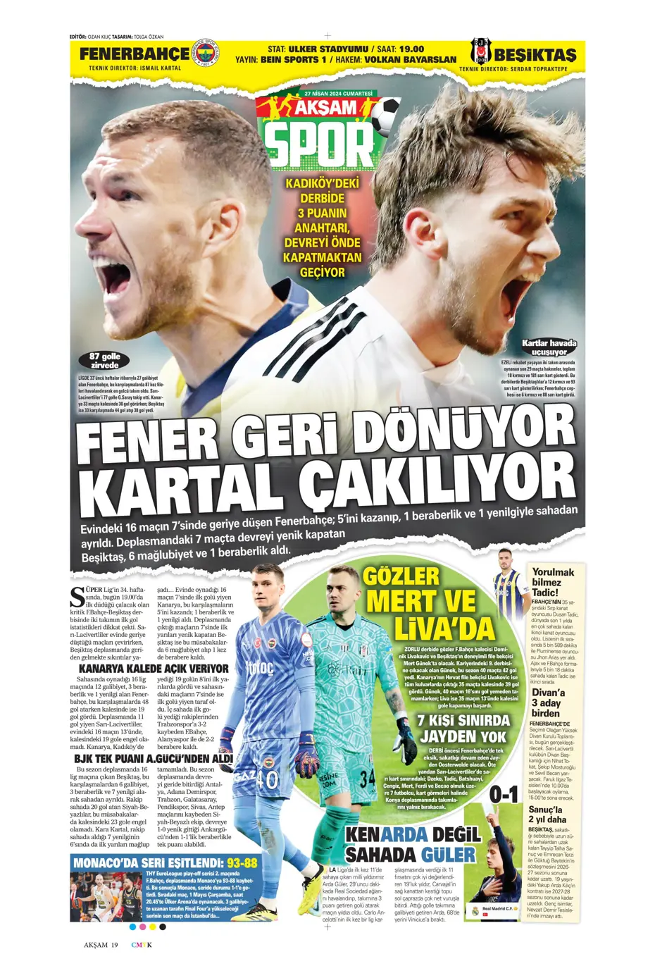 "Kadıköy'de dev kapışma" | Sporun Manşetleri - 4