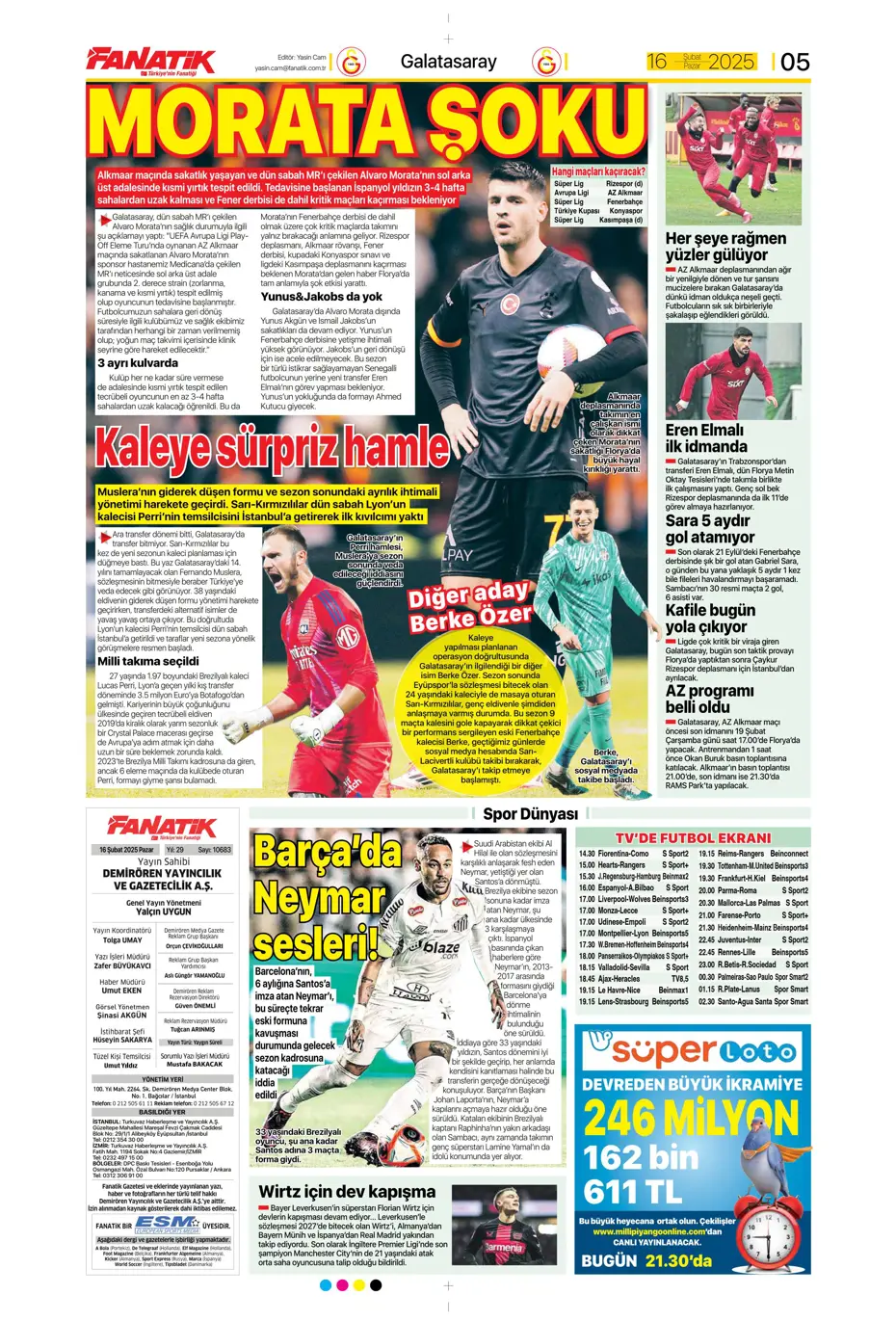 "Fırtınanın rengi siyah-beyaz" | Sporun manşetleri - 8