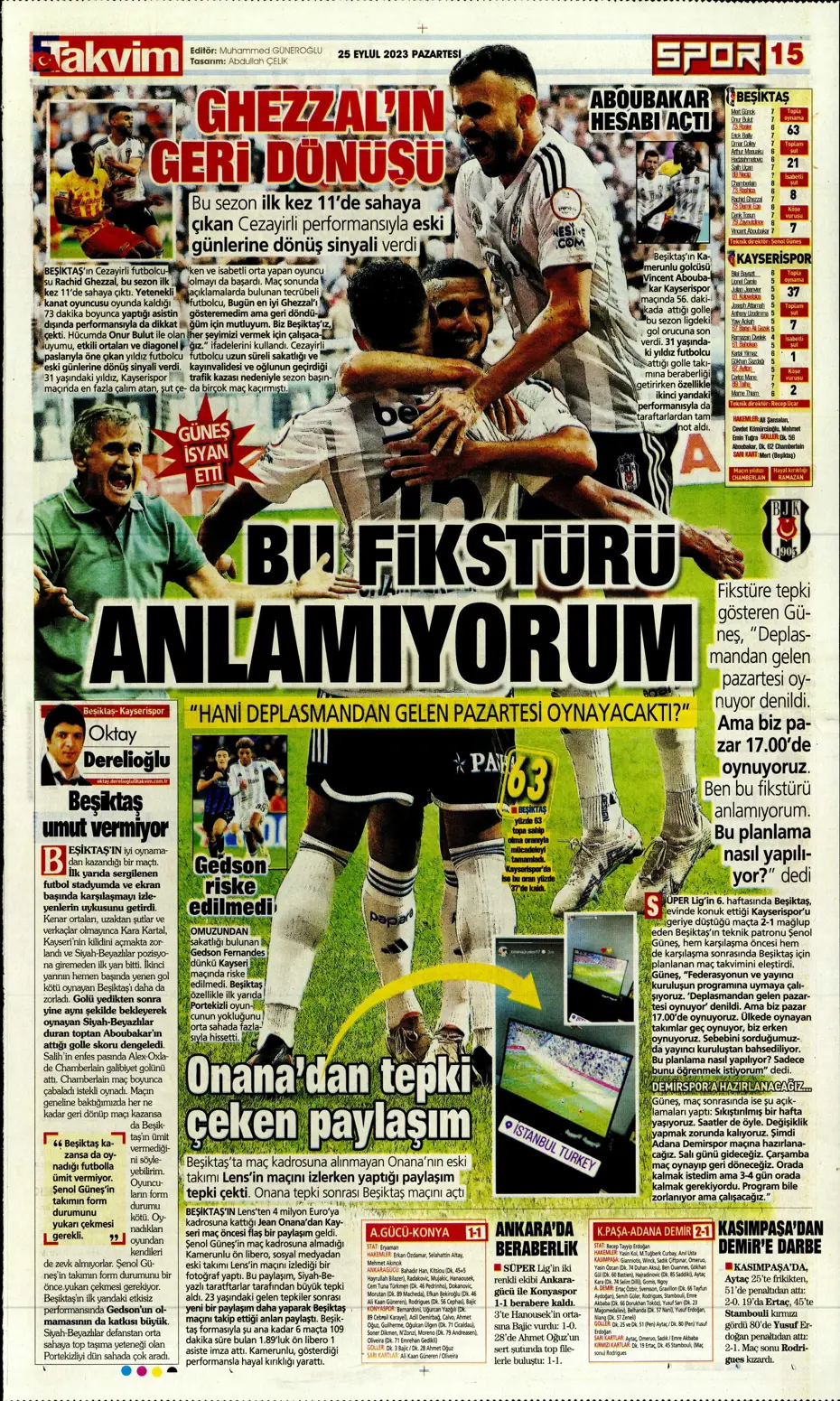 "Hesaplar Kahveci'den" | Sporun manşetleri (25 Eylül 2023) - 48