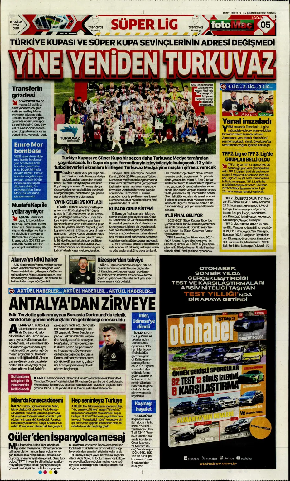 "A Milli Takım'da İrfan Can şoku" | Sporun manşetleri (14 Haziran 2024) - 13 "A Milli Takım'da İrfan Can şoku" | Sporun manşetleri (14 Haziran 2024) - 13