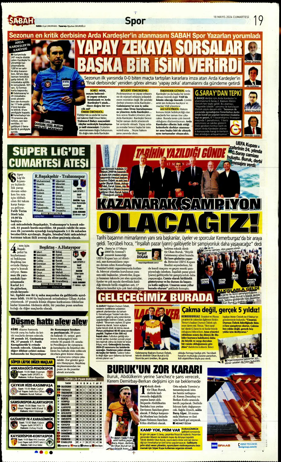 "Süper Lig'de cumartesi ateşi" | Sporun Manşetleri - 28 "Süper Lig'de cumartesi ateşi" | Sporun Manşetleri - 28
