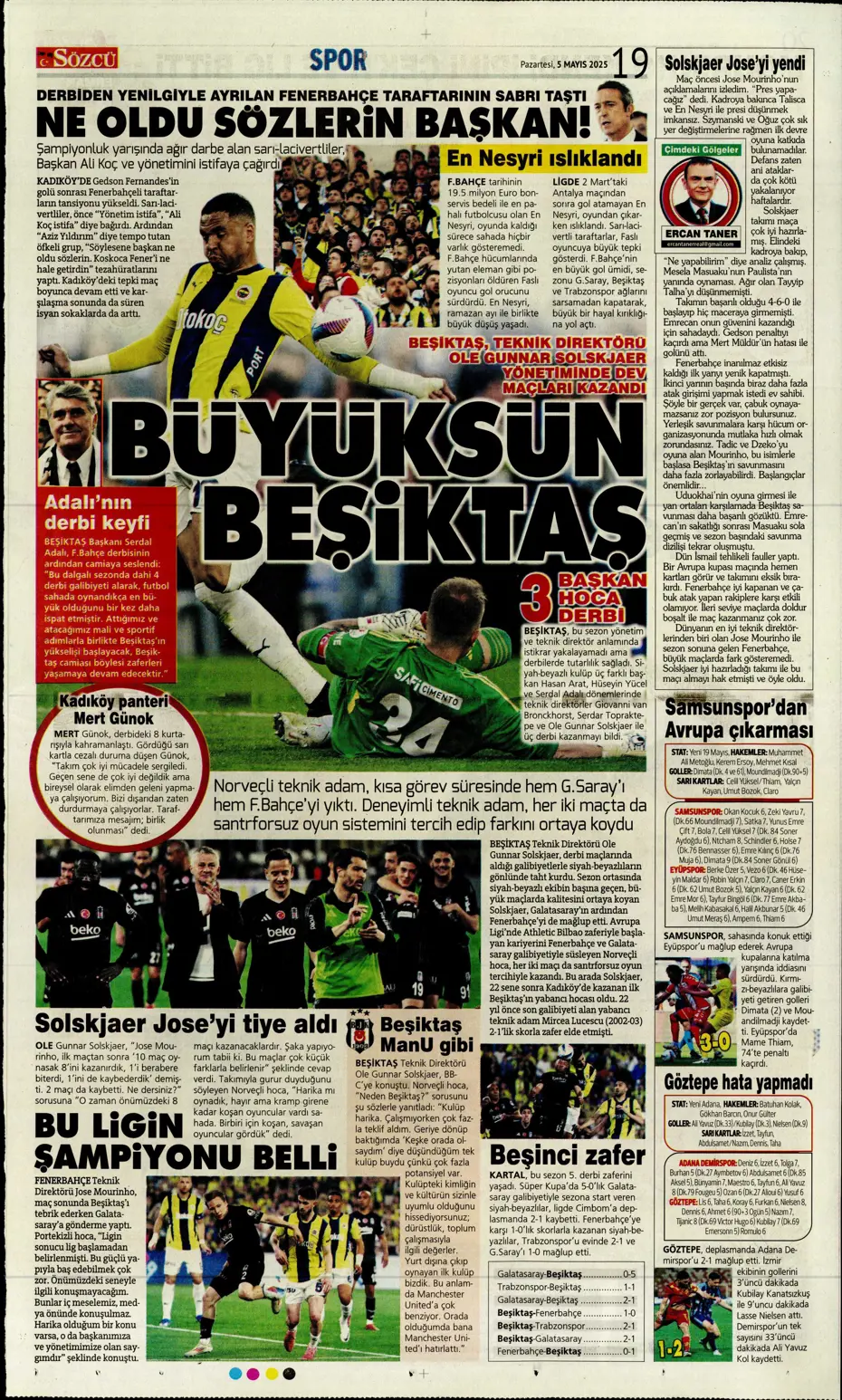 "Hayallere Kartal pençesi" | Sporun manşetleri - 34