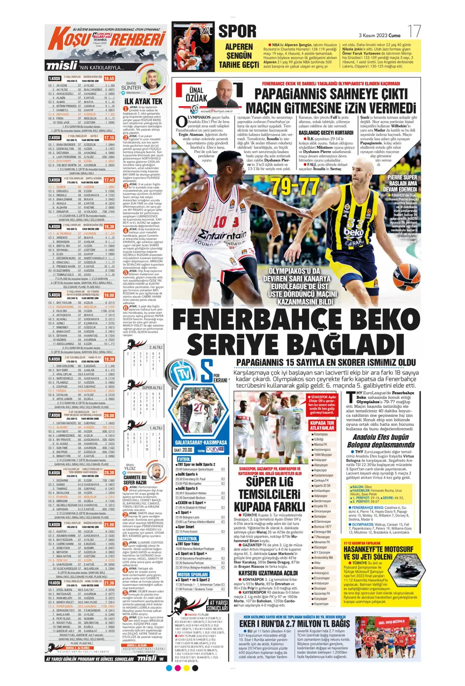 "Chelsea'nin sol beki Aslan'a" | Sporun manşetleri (3 Kasım 2023) - 12