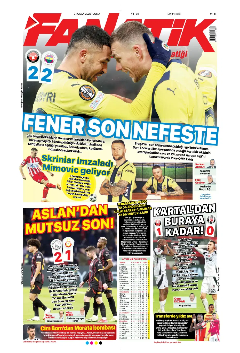 "Galatasaray ve Fenerbahçe play, Beşiktaş off" | Sporun manşetleri - 3