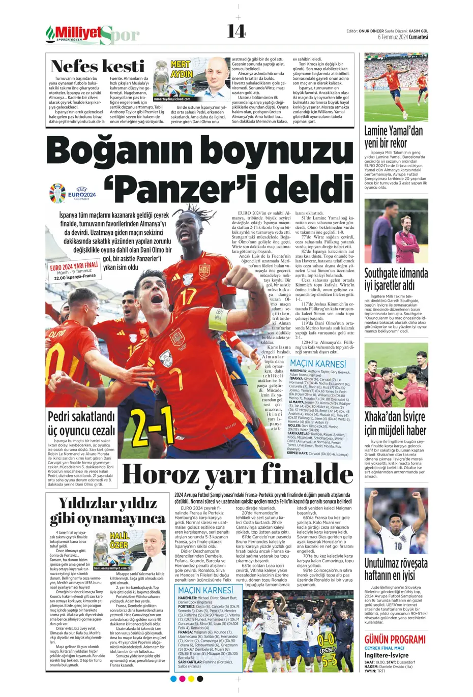 "Avrupalı selam dur! Türkler geliyor" | Sporun manşetleri (6 Temmuz 2024) - 21