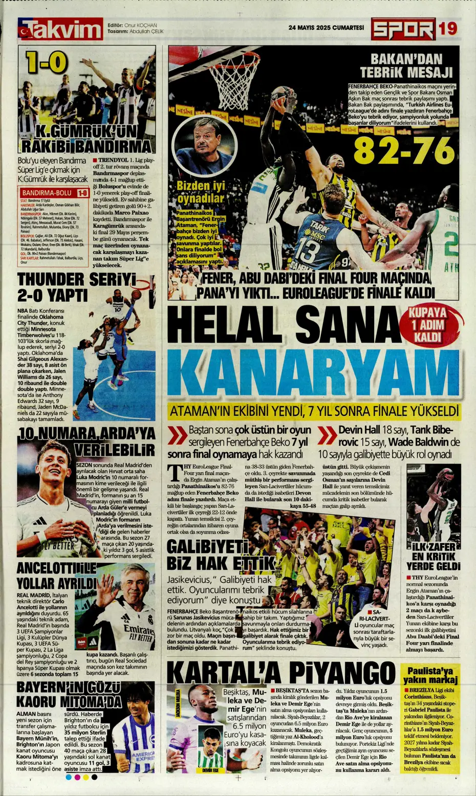 "Final-Four'da Fenerbahçe destanı" | Sporun manşetleri - 31