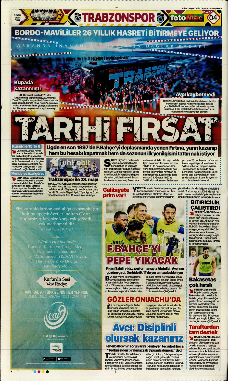 "Chelsea'nin sol beki Aslan'a" | Sporun manşetleri (3 Kasım 2023) - 9