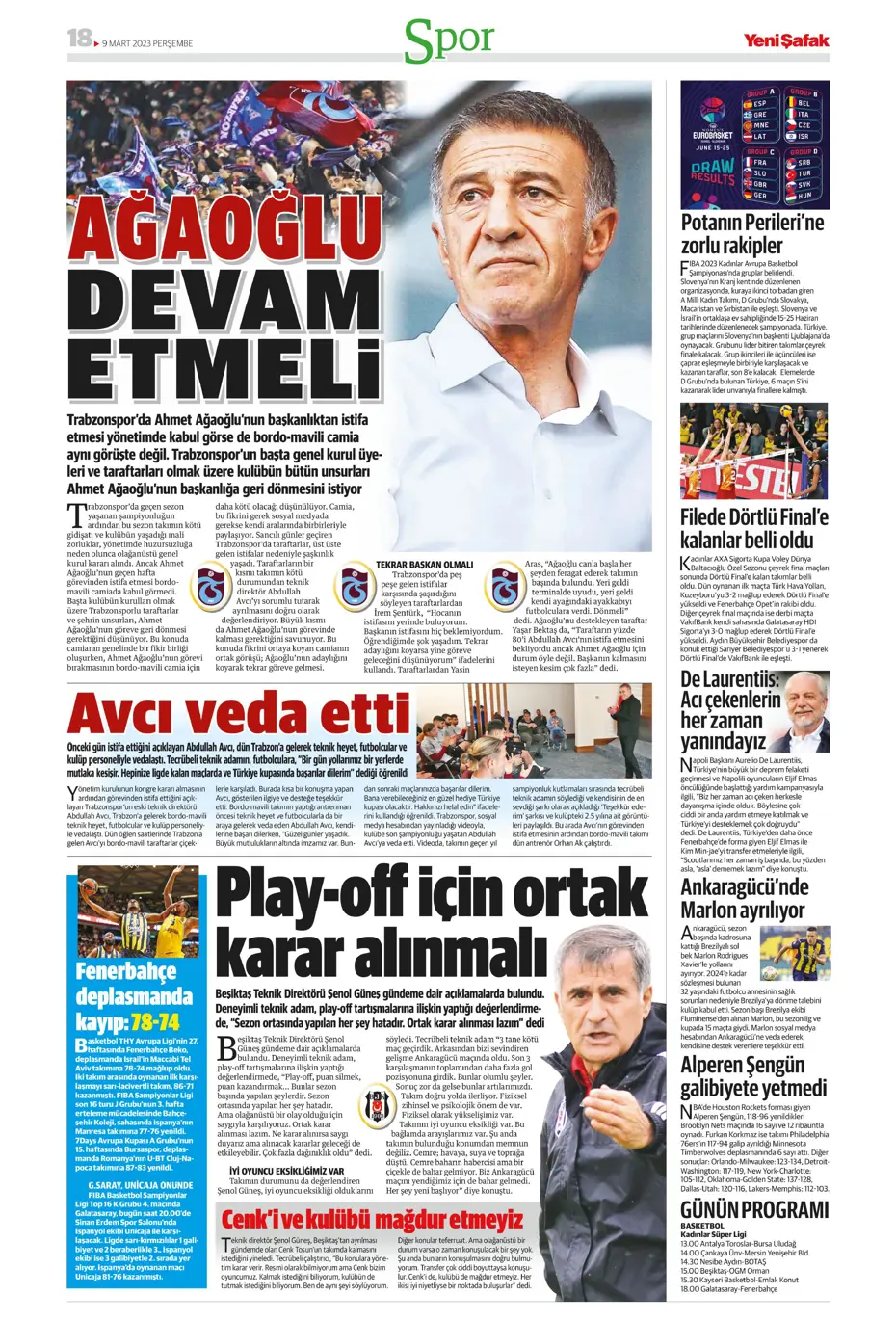 "Avrupa'yı fethedelim" - Sporun manşetleri - 35