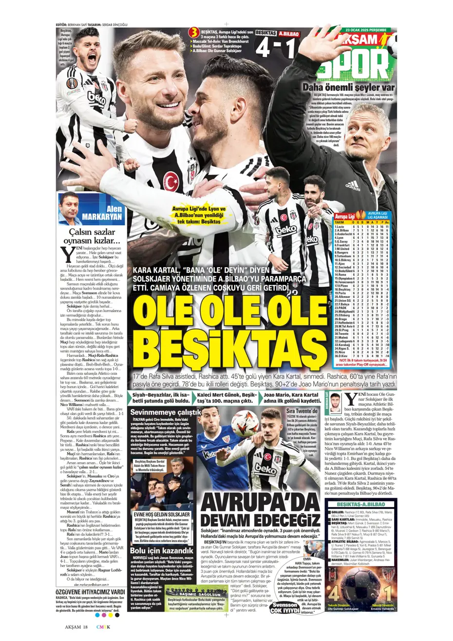 "Kartal şovla döndü" | Sporun manşetleri - 2 "Kartal şovla döndü" | Sporun manşetleri - 2