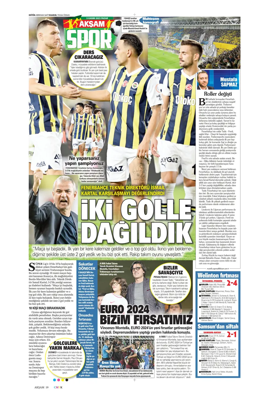 "Kadıköy'de tarihi fırtına" | Sporun manşetleri (5 Kasım 2023) - 3