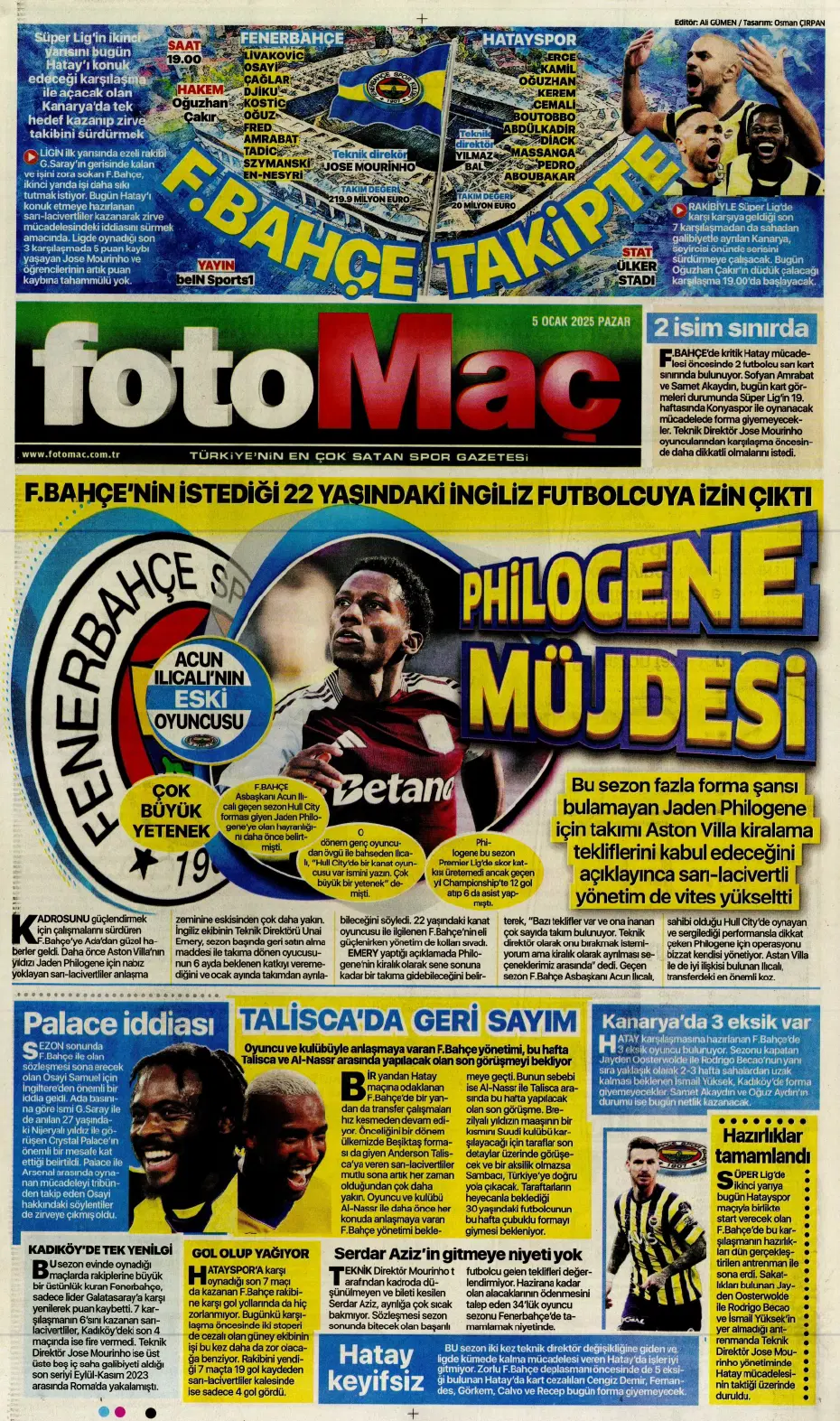"31 milyon euroluk stoper Fenerbahçe'ye" | Sporun manşetleri - 11