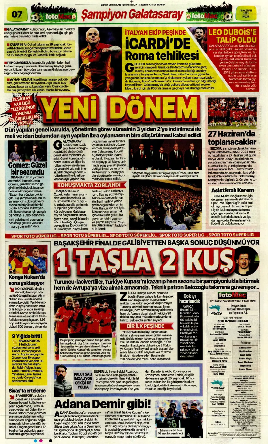 "F.Bahçe'ye veda etti" | Sporun manşetleri (11 Haziran 2023) - 11
