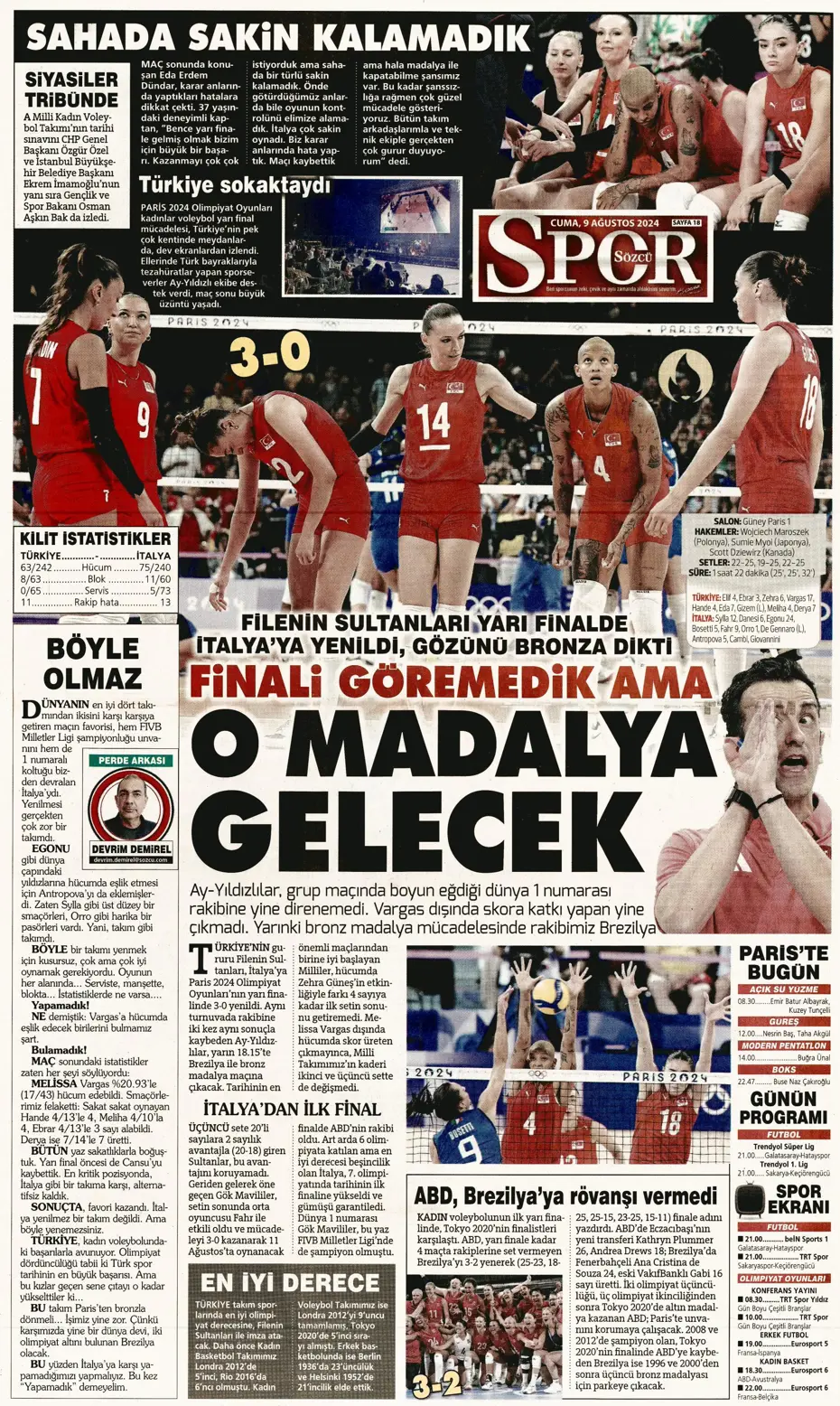 "Sahne şampiyonun" | Sporun manşetleri (9 Ağustos 2024) - 32