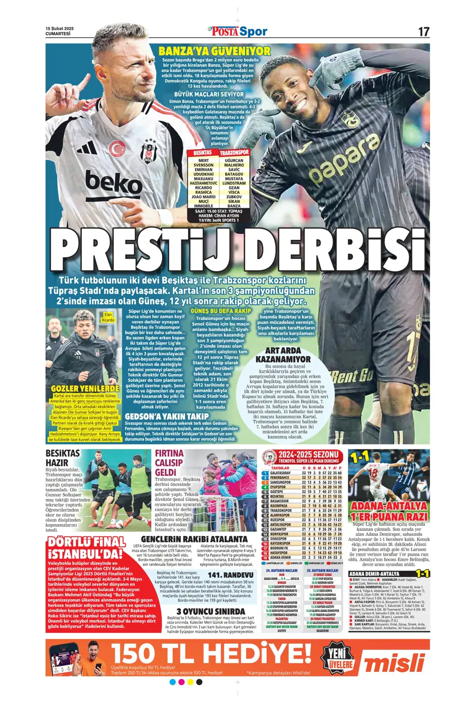 "Cimbom'da OHAL ilanı" | Sporun manşetleri (15 Şubat 2025) - 29