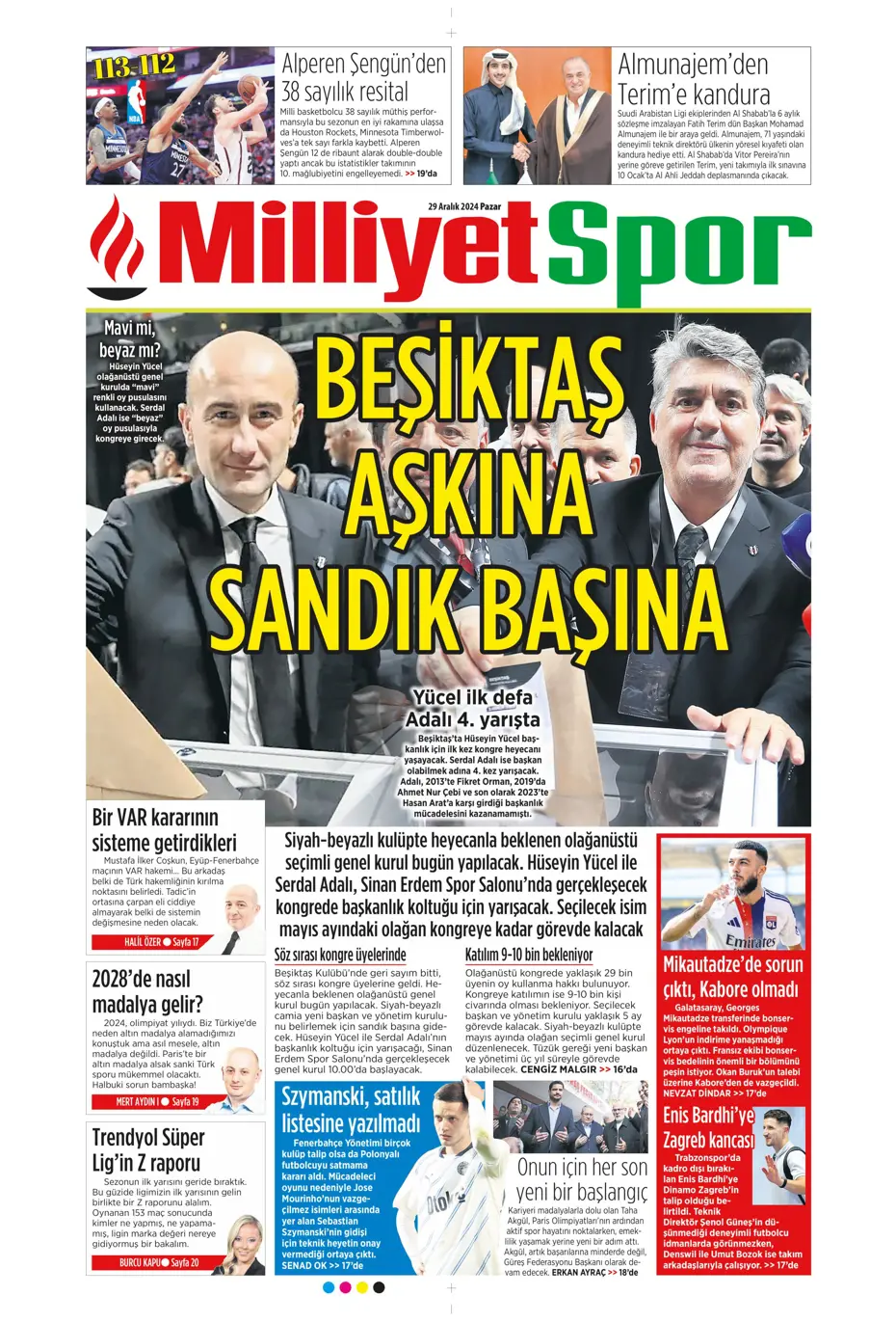 "Mikautadze'de sona doğru" | Sporun manşetleri (29 Aralık 2024) - 20