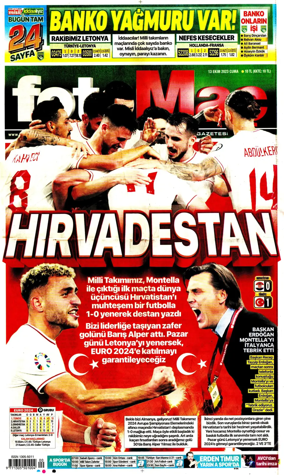 "Barış Yılmaz Türkiye yıkılmaz" | Sporun manşetleri (13 Ekim 2023) - 12 "Barış Yılmaz Türkiye yıkılmaz" | Sporun manşetleri (13 Ekim 2023) - 12