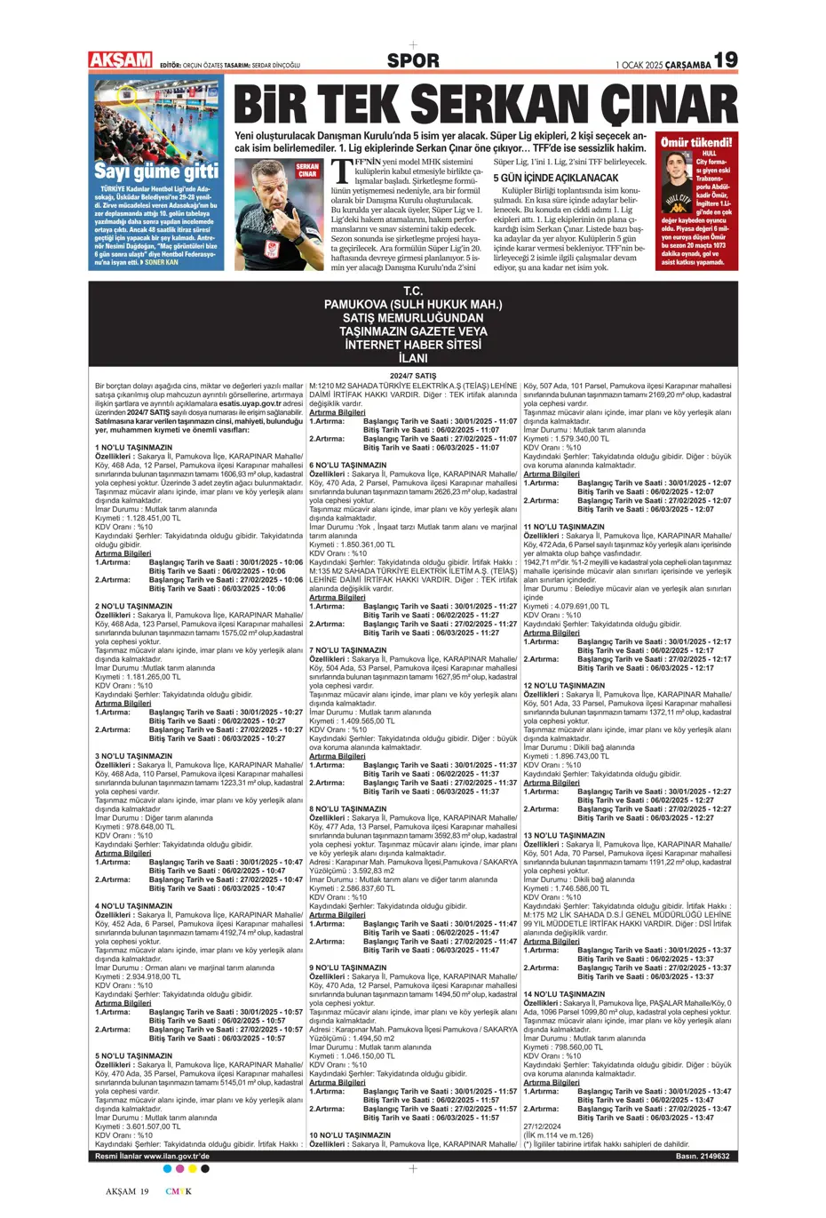 "Sergen Yalçın ve ekibi cumartesi başlıyor" | Sporun manşetleri (1 Ocak 2025) - 4