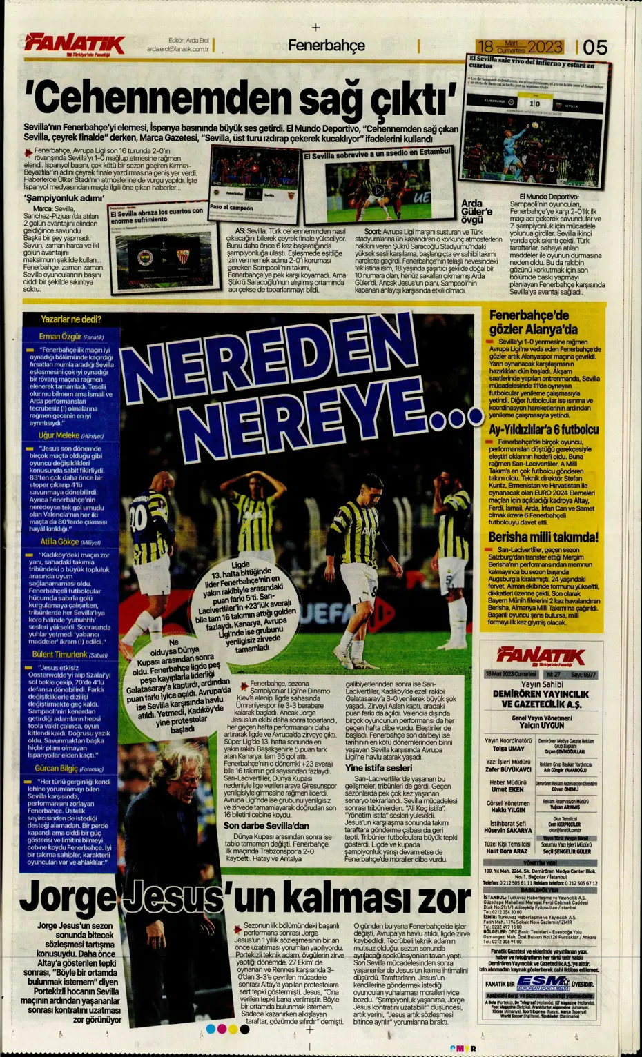 "Aslan yıkıldı" - Gazete manşetleri (18 Mart 2023) - 8