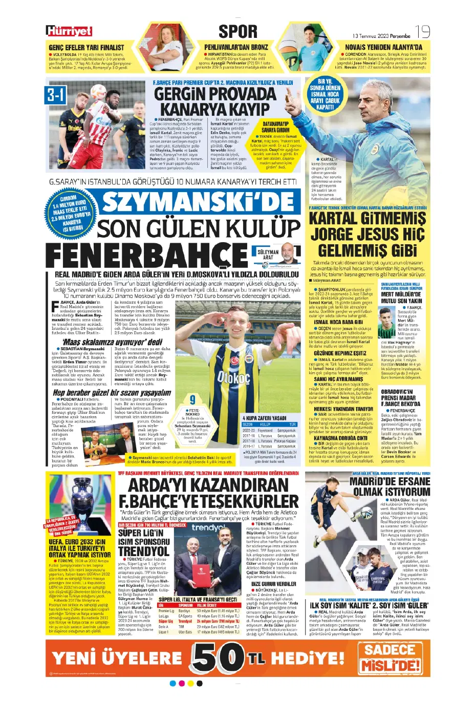 "Aslan Thiago" | Sporun manşetleri (13 Temmuz 2023) - 14