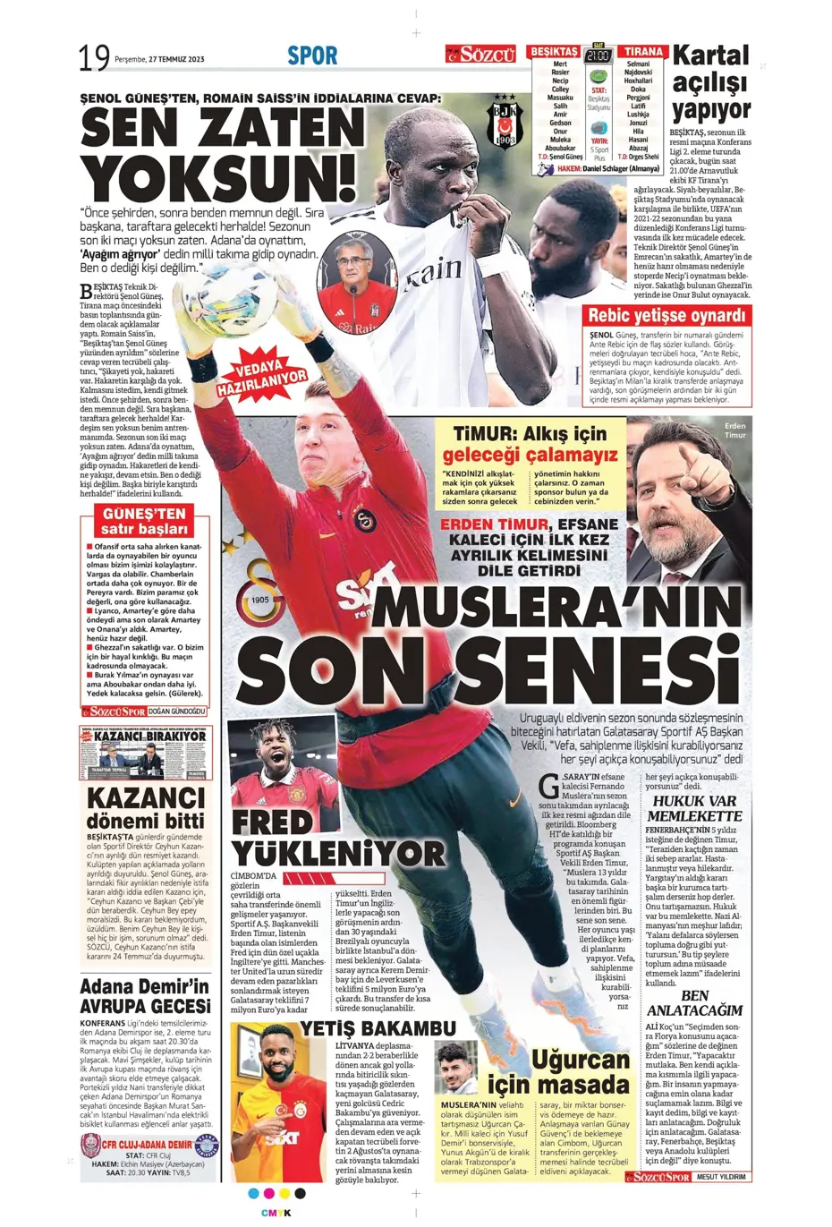 "Fenerbahçe'den gövde gösterisi" | Sporun manşetleri (27 Temmuz 2023) - 32 "Fenerbahçe'den gövde gösterisi" | Sporun manşetleri (27 Temmuz 2023) - 32