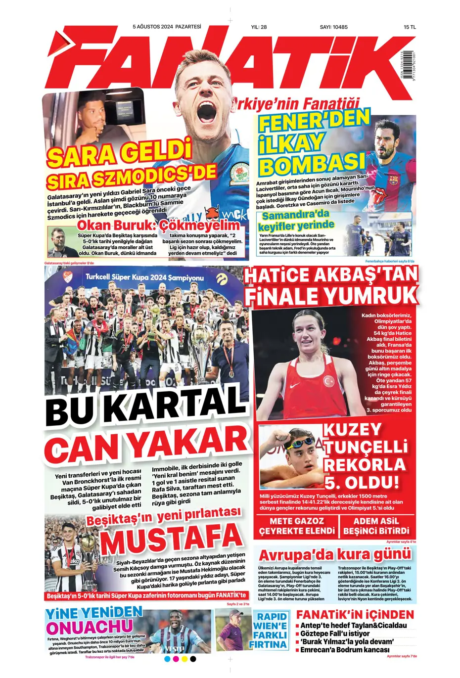 "Galatasaray'da sıradaki transfer Szmodics" | Sporun manşetleri - 6 "Galatasaray'da sıradaki transfer Szmodics" | Sporun manşetleri - 6