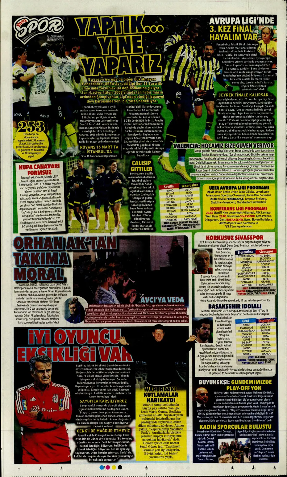 "Avrupa'yı fethedelim" - Sporun manşetleri - 23