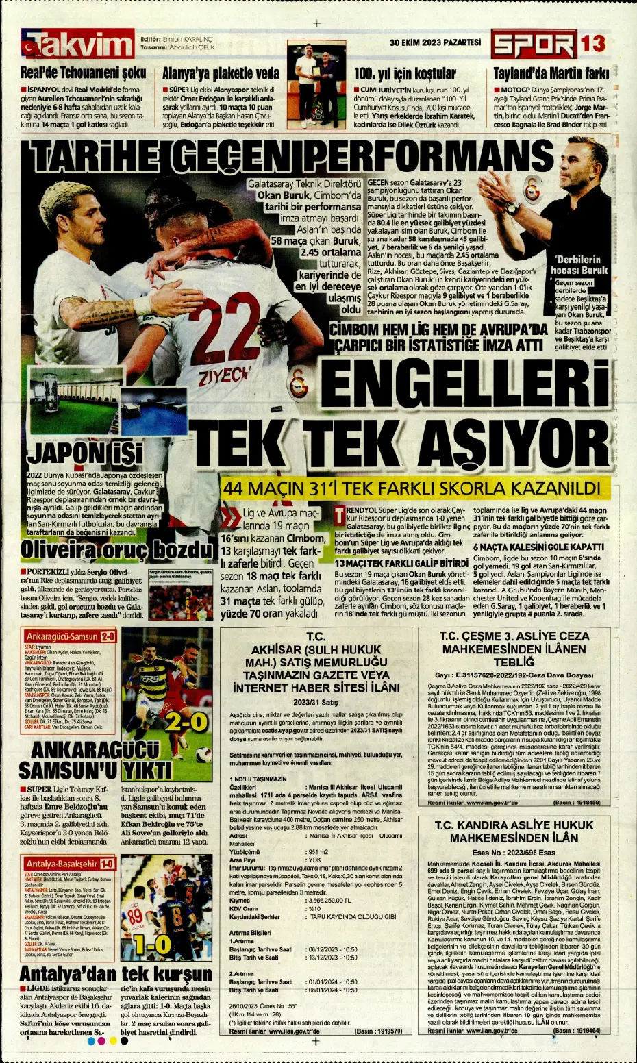 "Fenerbahçe kasırgası" | Sporun manşetleri (30 Ekim 2023) - 28