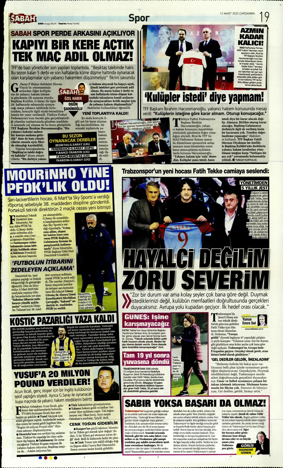 "Mourinho'nun Rangers stratejisi" | Sporun manşetleri - 23