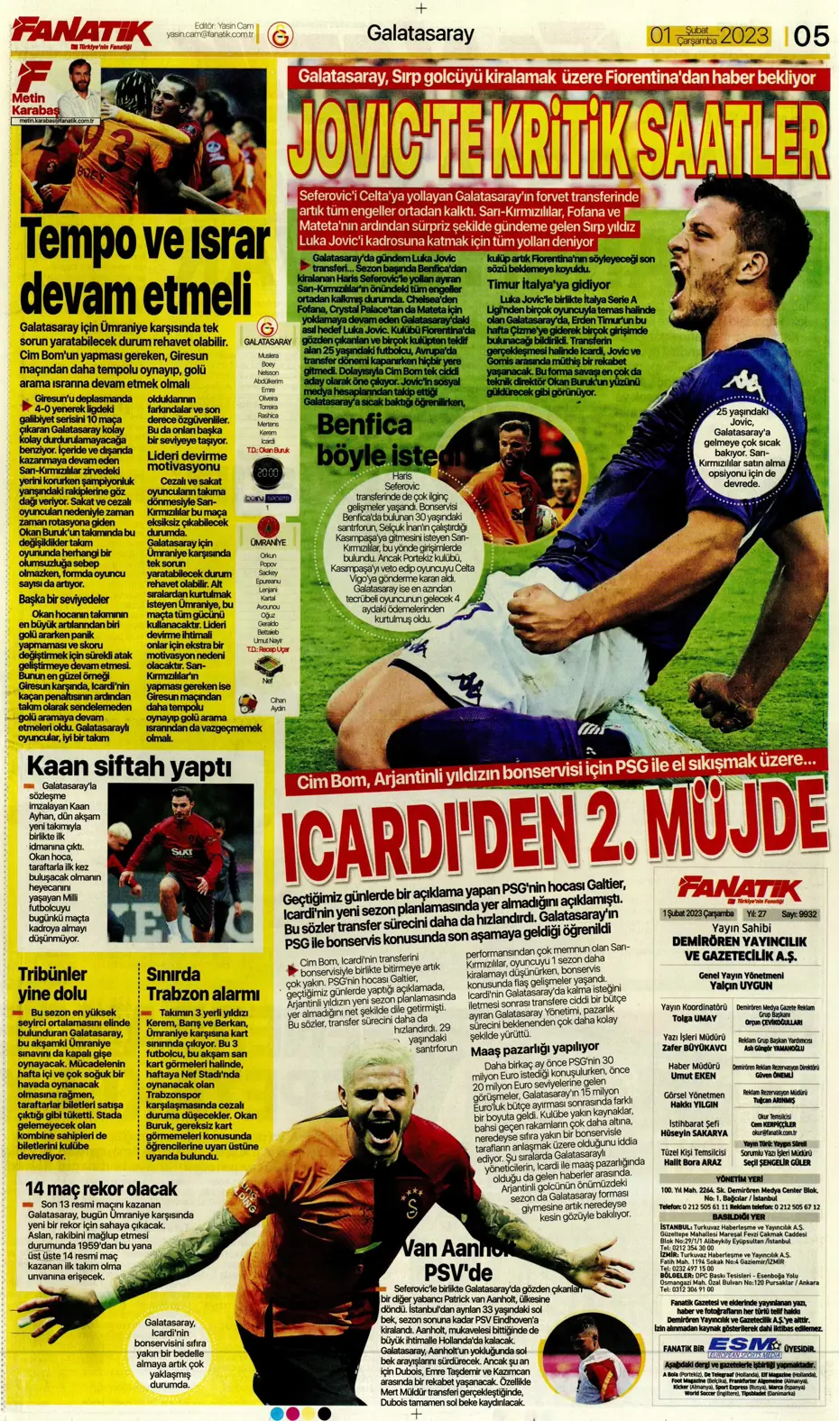 Sporun Manşetleri (1 Şubat 2023) - 9