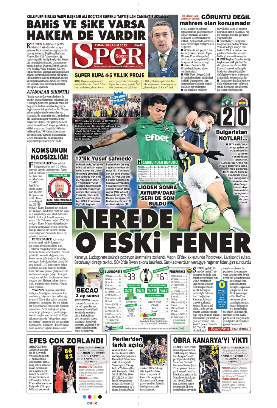 "Antonio Nobre'den skandal cevap" | Sporun manşetleri (10 Kasım 2023) - 32