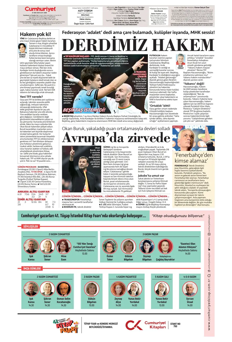 "Aslan'da Rosier harekatı" | Sporun manşetleri (31 Ekim 2024) - 3