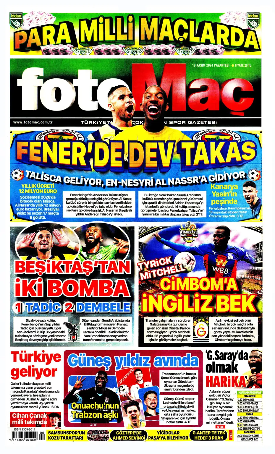 "Talisca olmazsa B planında 2 yıldız var" | Sporun manşetleri - 11