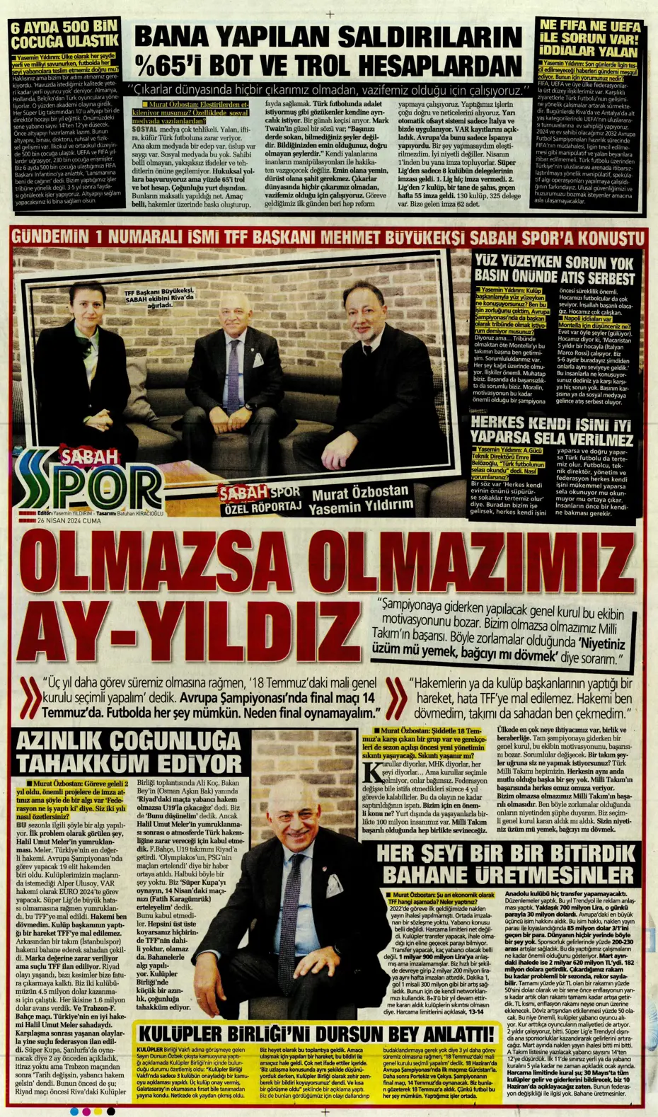 "Osayi Samuel'e 12 milyon euro" | Sporun manşetleri - 27
