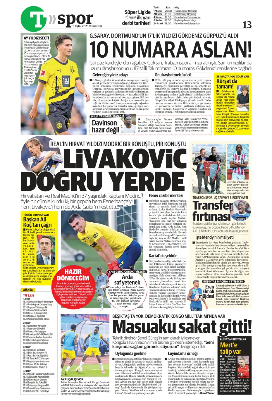 "Kuntz'un eseri" | Sporun manşetleri (9 Eylül 2023) - 38