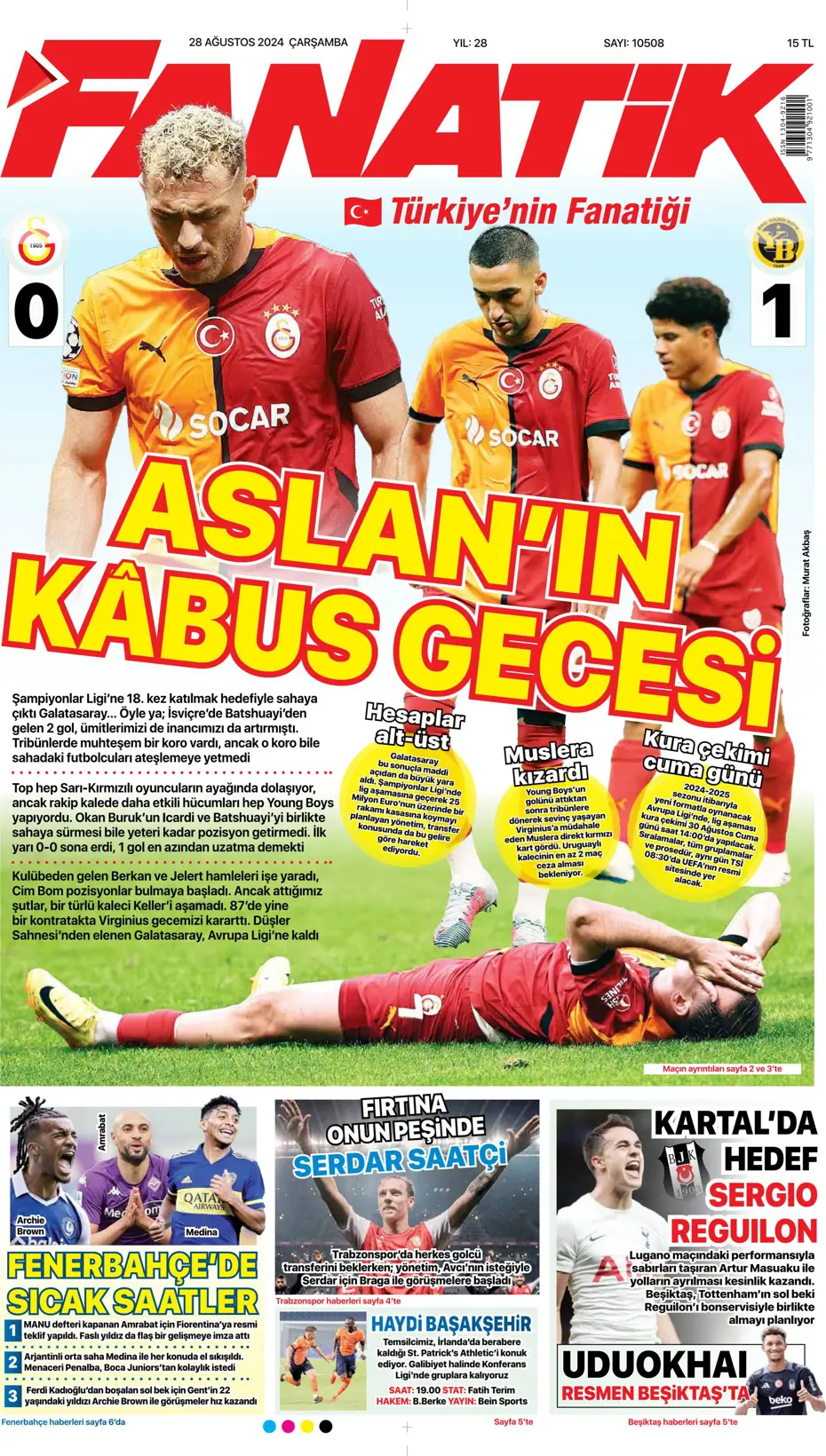 "Galatasaray'ın kabus gecesi" | Sporun manşetleri - 5