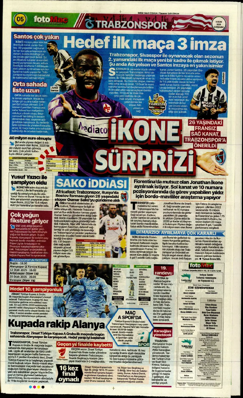 "Fenerbahçe'de büyük gün" | Sporun manşetleri (8 Ocak 2025) - 10 "Fenerbahçe'de büyük gün" | Sporun manşetleri (8 Ocak 2025) - 10
