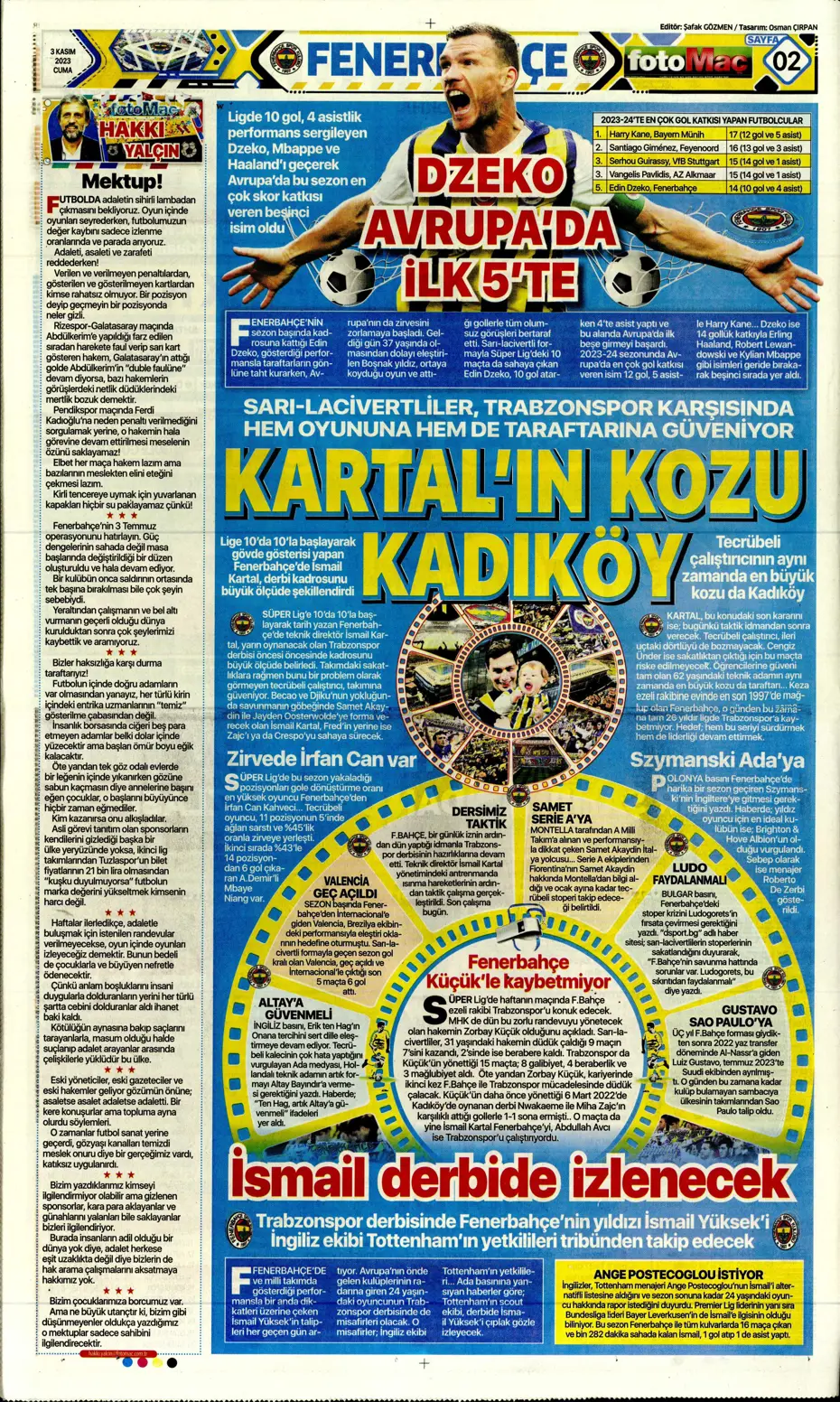 "Chelsea'nin sol beki Aslan'a" | Sporun manşetleri (3 Kasım 2023) - 8