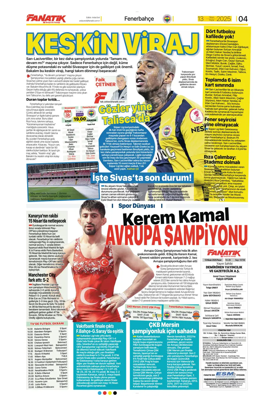 "Dzeko'nun yerine Müller" | Sporun manşetleri - 7