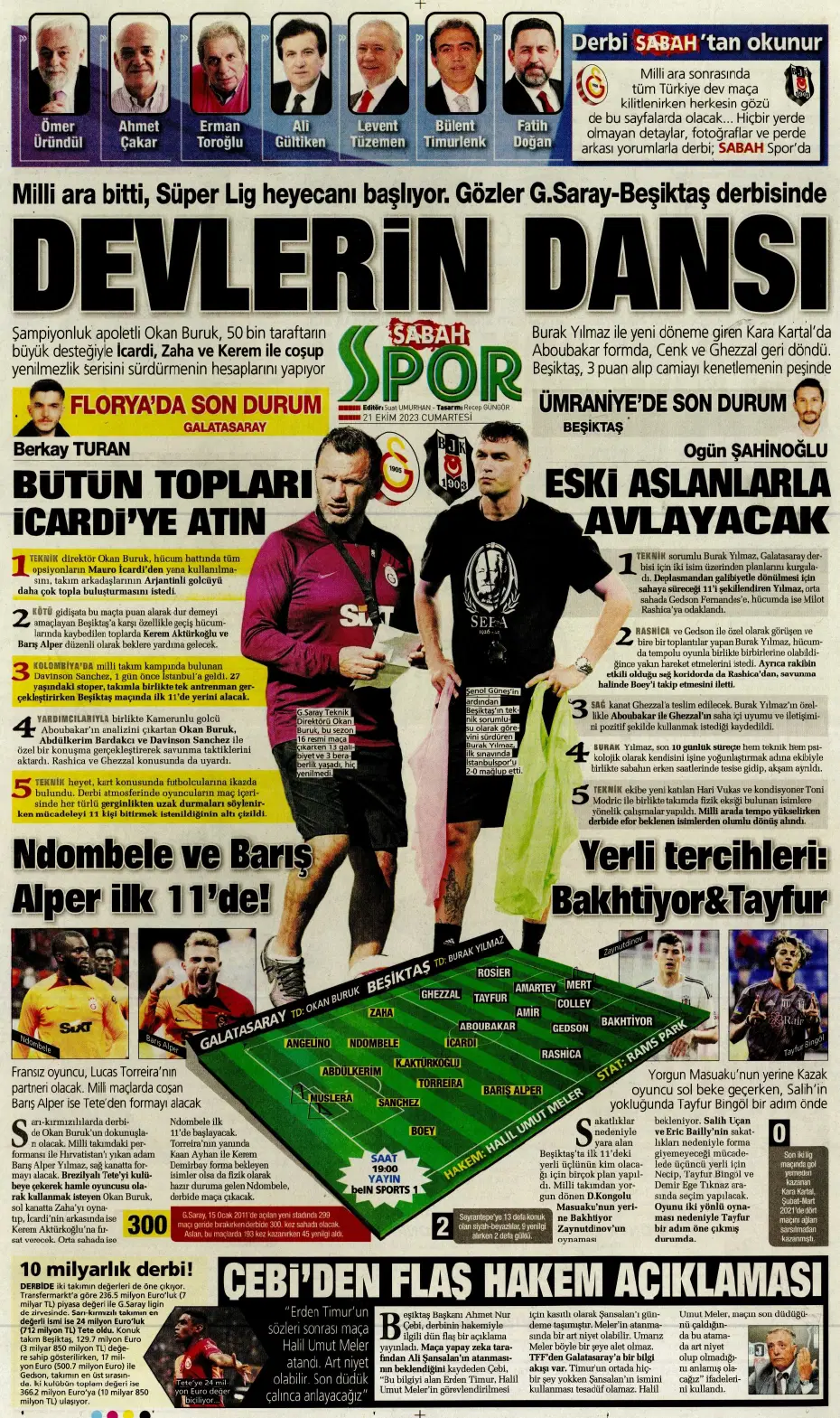 "Ateş gibi derbi" | Sporun manşetleri (21 Ekim 2023) - 17