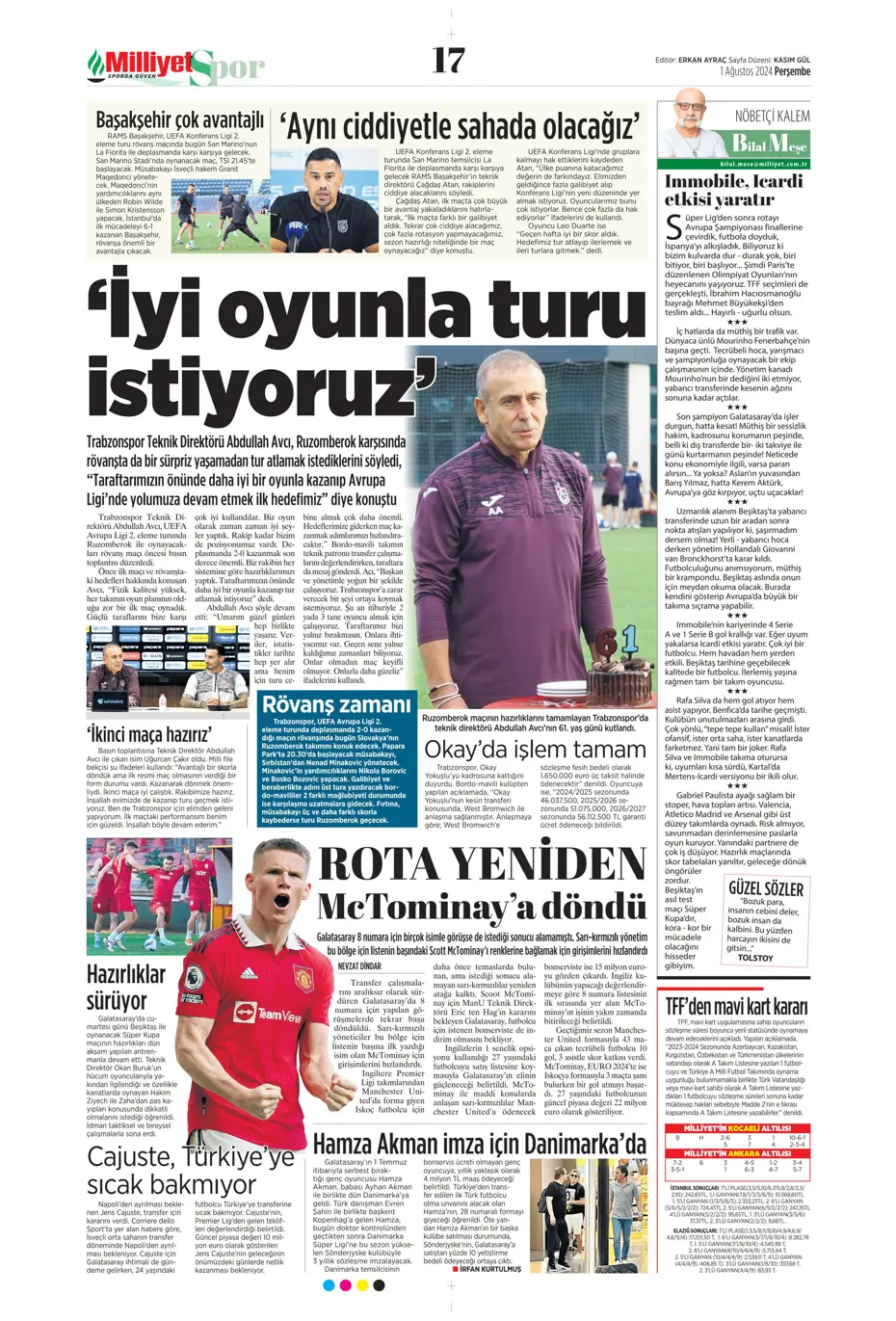 "McTominay Aslan oluyor" | Sporun manşetleri (1 Ağustos 2024) - 21 "McTominay Aslan oluyor" | Sporun manşetleri (1 Ağustos 2024) - 21