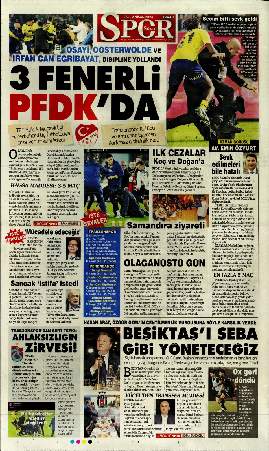 "Fenerbahçe'de tarihi gün" | Sporun manşetleri (2 Nisan 2024) - 29