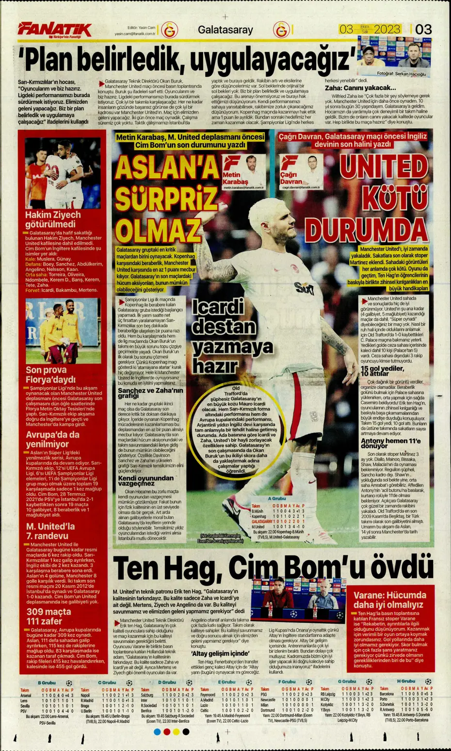 "İşte Okan Buruk'un imha planı" | Sporun manşetleri (3 Ekim 2023) - 6