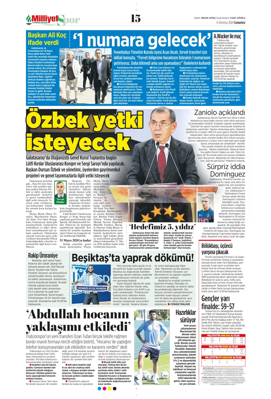 "Avrupalı selam dur! Türkler geliyor" | Sporun manşetleri (6 Temmuz 2024) - 20