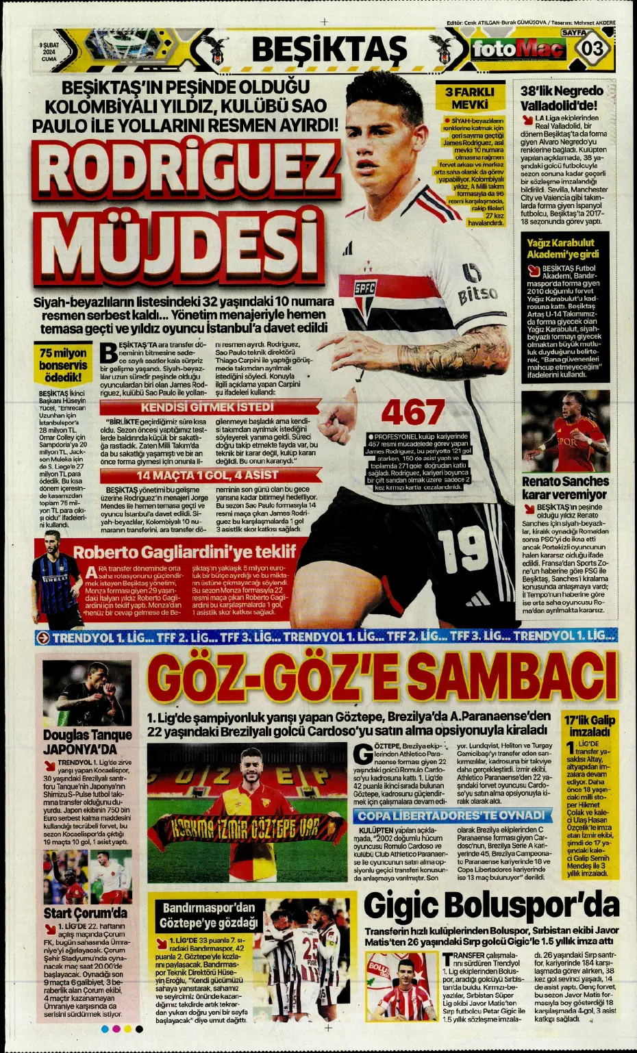 "Icardi &amp; Dzeko'yu geçti" | Sporun manşetleri (9 Şubat 2024) - 9