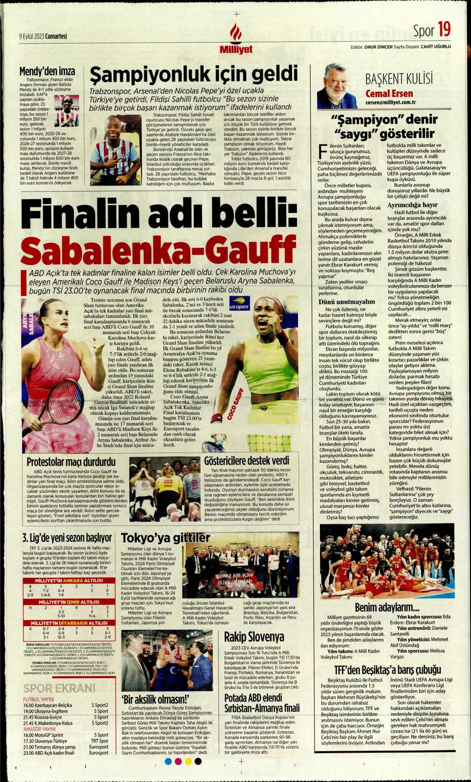 "Kuntz'un eseri" | Sporun manşetleri (9 Eylül 2023) - 25