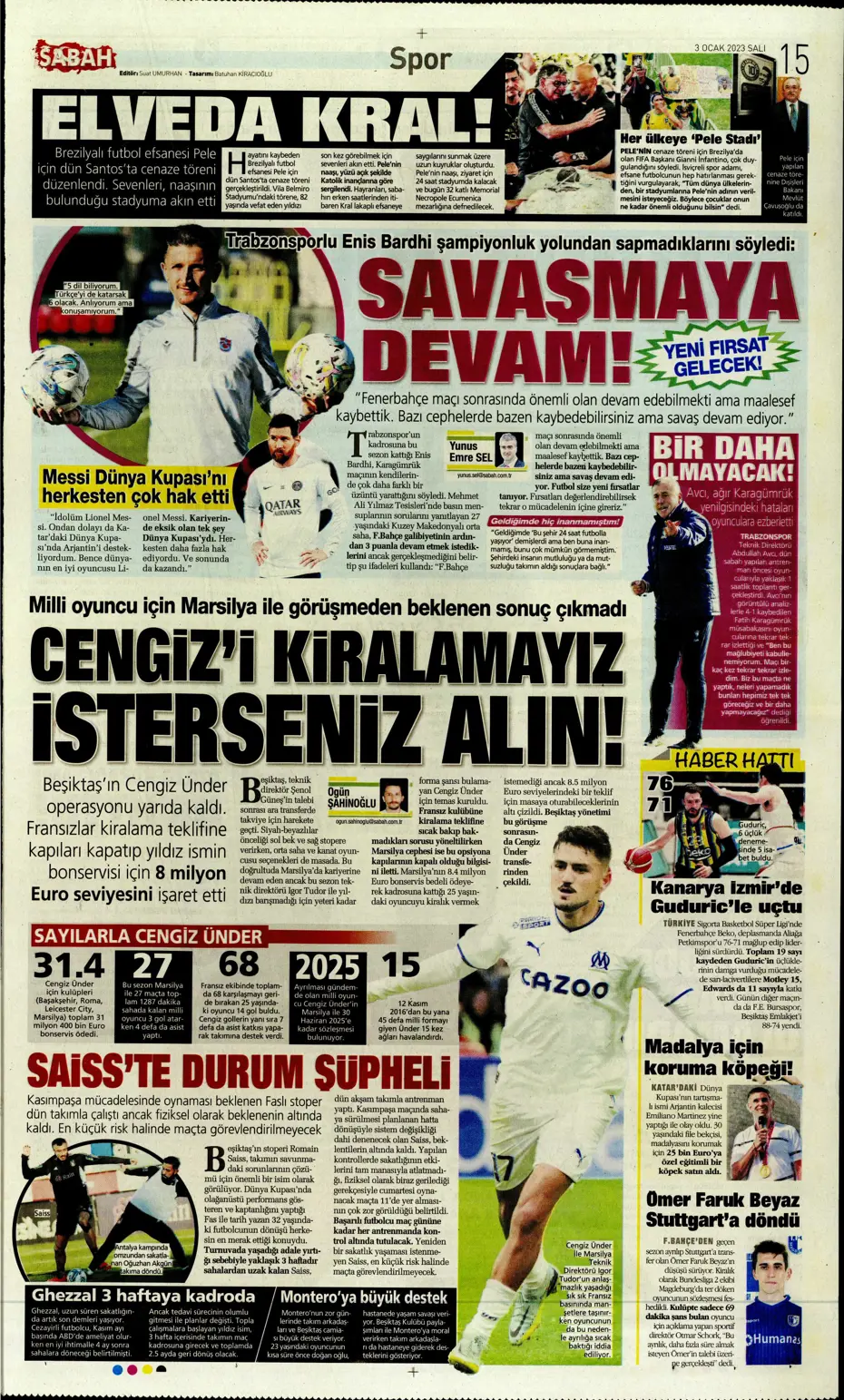 Sporun manşetleri (3 Ocak 2023) - 20